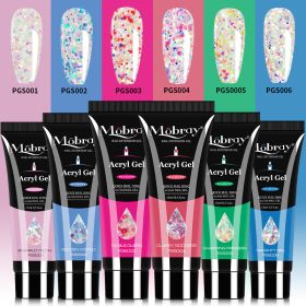 Poly Nail Gel Set 6 PCS Poly UV Gel Set For Nail Extension Finger Quick Building Gel 24 Color Extension Gel Set Manicure Set - M-SET3