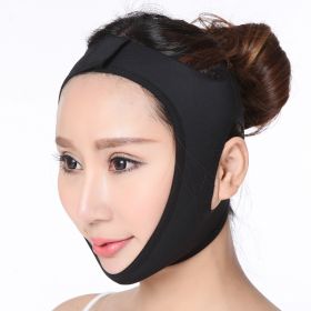 Elastic Face Slimming Bandage V Line Face Shaper Women Chin Cheek Lift Up Belt Facial Massager Strap Face Skin Care Tools Beauty - black XL