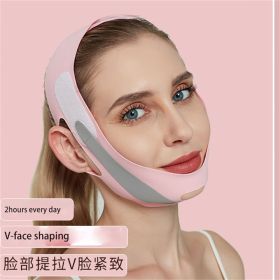 Face lifting Strap for Women V-Line Facial lift Bandage Sculpt Bandage Double Chin Reducer Chin Up Slimming Strap Fixed Belt - Pink