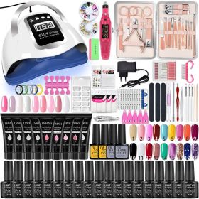 Manicure Set Poly Nail Gel Kit Professional Nail Set With Nail Lamp Acrylic Extension Gel Nail Polish All For Nail Gel Tools Kit - X11MAX 1-18