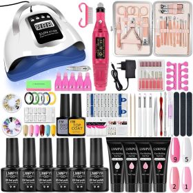 Manicure Set Poly Nail Gel Kit Professional Nail Set With Nail Lamp Acrylic Extension Gel Nail Polish All For Nail Gel Tools Kit - X11MAX 1-6