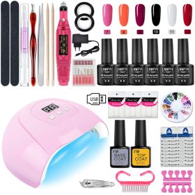 Manicure Set Poly Nail Gel Kit Professional Nail Set With Nail Lamp Acrylic Extension Gel Nail Polish All For Nail Gel Tools Kit - S040-X4-(7-12)