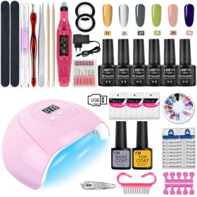 Manicure Set Poly Nail Gel Kit Professional Nail Set With Nail Lamp Acrylic Extension Gel Nail Polish All For Nail Gel Tools Kit - S040-X4-(25-30)