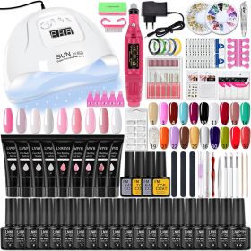 Manicure Set Poly Nail Gel Kit Professional Nail Set With Nail Lamp Acrylic Extension Gel Nail Polish All For Nail Gel Tools Kit - X5 20 fixed color