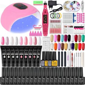 Manicure Set Poly Nail Gel Kit Professional Nail Set With Nail Lamp Acrylic Extension Gel Nail Polish All For Nail Gel Tools Kit - S19 20 fixed color