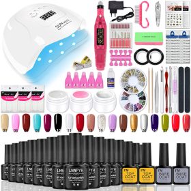 Manicure Set Poly Nail Gel Kit Professional Nail Set With Nail Lamp Acrylic Extension Gel Nail Polish All For Nail Gel Tools Kit - X5 18-4 fixed color