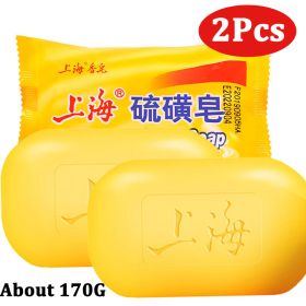 85/170G Shanghai Sulfur Soap For Skin Oil Control Facial Cleansing Eczema Pimple Mite Acne Remover Bath Healthy Clean Skin Care - 2pcs Sulfur