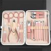 18PCS A Kit Professional Nail Salon Beauty Clipper&Pusher& Tweezers&Nipper Tool Products Kit for Manicure&Makup - Rose Gold