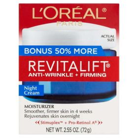 L'Oreal Paris Revitalift Night Cream Anti Wrinkle and Firming, 2.55 fl oz - L'Oreal Paris