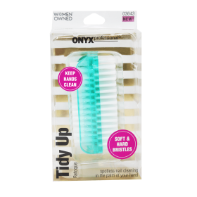 Onyx Professional Tidy Up Nail Brush, With Double-sided Bristles, Blue - Onyx Professional