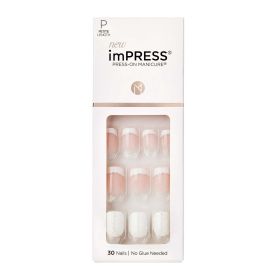 Kiss Impress Press-on Manicure, White, Petite Square, 'mini Me', 33 Ct. - imPRESS