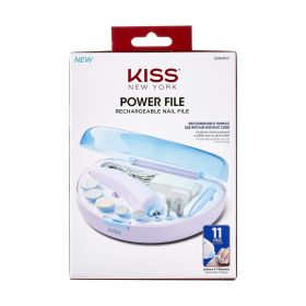 KISS Power File Rechargeable Nail File Kit, 11 Pieces - KISS USA