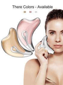 Gua Sha Scraper Facial Massager Face Lifting Slimming LED Light Microcurrent Skin Rejuvenation Electric Body Gouache Massage - Pink