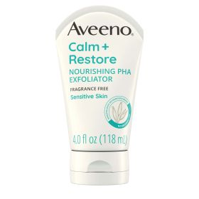 Aveeno Calm + Restore Nourishing PHA Exfoliating Facial Cleanser, Face Wash, 4 oz - Aveeno