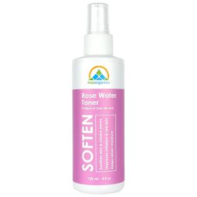 Rose Water Toner for Face & Hair - Moroccan Rose Petal Water Hydrates and Freshens Dry Skin - 4 fl.oz./120 ml - Single