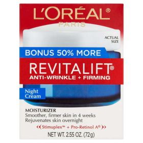 L'Oreal Paris Revitalift Anti-Wrinkle and Firming Night Cream;  Bonus Size;  2.55 fl. oz - L'Oreal Paris