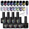 Nail Cat Eye Gel Set in 8 Colors Magnetic Gel Nail Polish, UV Gel Polish for Home DIY Nail Salon - Magnetic Wand Included - ZH479