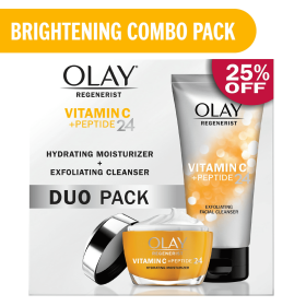 Olay Skin Care Brightening Vitamin C Gift Pack, Face Wash and Face Moisturizer Value Skincare Gift Set, 5 fl oz,1.7 oz - Olay