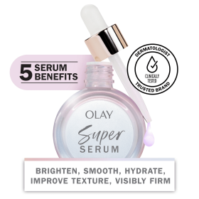 Olay Super Serum 5-in-1 Anti-Aging Face Serum, Smoothing Skin Care, All Skin Types - Olay