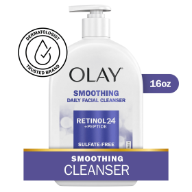 Olay Retinol 24 + Peptide Face Wash, Smoothing, Sulfate-Free, 16 fl oz - Olay