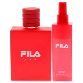 Fila Red by Fila for Men - 2 Pc Gift Set 3.4oz EDT Spray, 8.4oz Body Spray - FILA