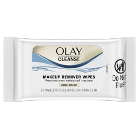 Olay Cleanse Makeup Remover Wipes Rose Water, 25 count - Olay