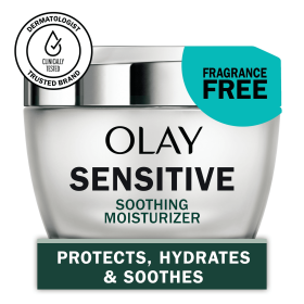 Olay Sensitive Face Moisturizer, Anti-Aging Soothing Cream, Fragrance-Free, 1.7 fl oz - Olay