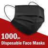 1000pc 3-Ply Disposable Face Mask Non Medical Surgical Cover Mouth Nose BULK - Black