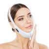 Micro-current Beauty Devices V-shape Face Lifter Lifting Tighten Reduce Double Chin Masseter Facial Slimming Cheek Lift Up Tool - White