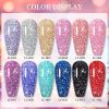 LILYCUTE 7ml Holographic Glitter Gel Nail Polish Spring Color Sparkling Sequins Soak Off UV LED Varnish Nail Art Decoration - LC-F016