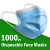 1000 PCS Protective Disposable Face Mask Cover 3 Ply Disposable Masks - Blue - Blue