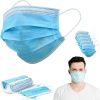 100 PCS Protective Disposable Face Mask Cover 3 Ply Disposable Face Masks - Blue - Blue