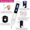 Skin Tag Repair Kit Portable Beauty Equipment Multi-Level with Home Usage USB Charging LCD Level Adjustable 6 Replaceable Needles - White