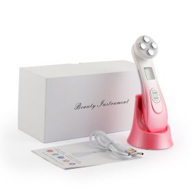 Firming Skin Rejuvenation RF Inductive Therapeutical Instrument (Option: Pink white-With packaging-USB)